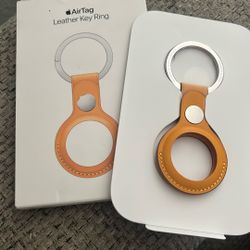Air Tag Leather Key Ring