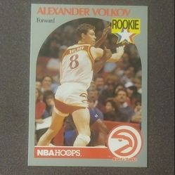 1990 Hoops Alexander Volkov Atlanta Hawks #34 Rookie RC Basketball Card Vintage Collectible Sports NBA