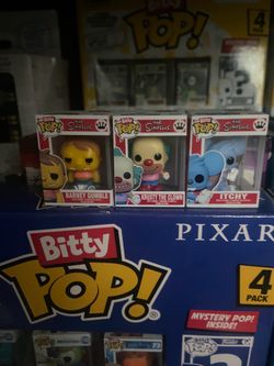Funko simpsons bitty pop Lisa, Maggie, itchy, krusty, barney