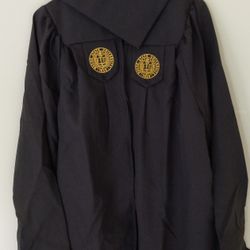 Graduation gown with cap.