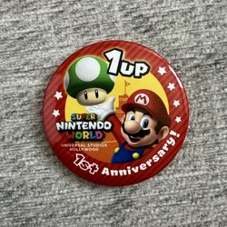 Universal Studios Hollywood CA Super Nintendo World 1st Year Anniversary 3” Pin
