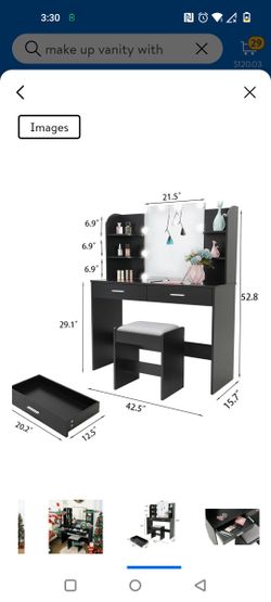 Makeup Vanity With Stool Thumbnail