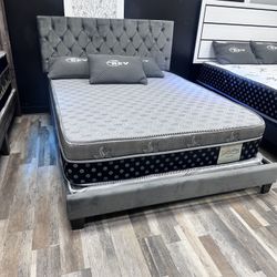 Queen Mattress - Double Sides - Come With Box Spring - Same Day Delivery 