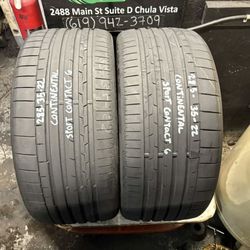 285-35-22 Continental Sport Contact Used Tire Pair $140 Free Mounting And Balancing 