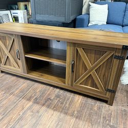 Tv Stand New Brown Rustic Look Beautiful Fully Assembled 