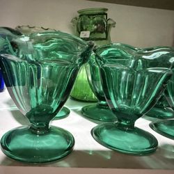 Antique Green Ice Cream Cups  
