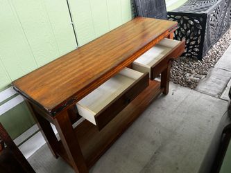 Wood Console Table with Drawers