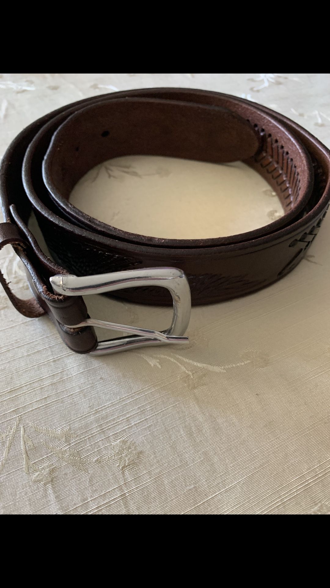 Men's MinnesotaTwins Brandish Leather Belt Brown