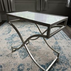 Metal And Marble End Table