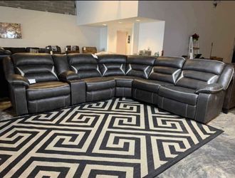 20A1S05*__ Power Reclining Sectional Couch With Storage Console, Cup Holders * Brand New * In Stock  *P A Y   E A S I L Y