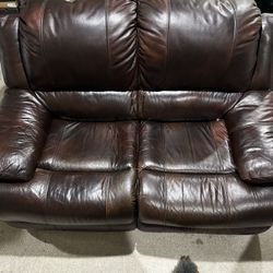  Brown Leather Loveseat – Great Deal!