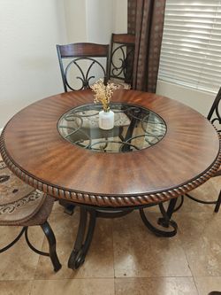 7-Piece Round Dining Table Set with 6 Chairs