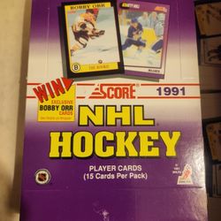 1 case of 20 boxes of 1991 Score American NHL hockey cards