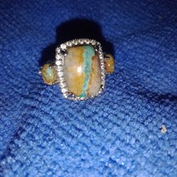 Women's 925 Silver Turquoise Ring Sz-7