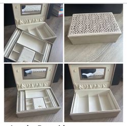Jewelry Box With Mirror And Several Compartments