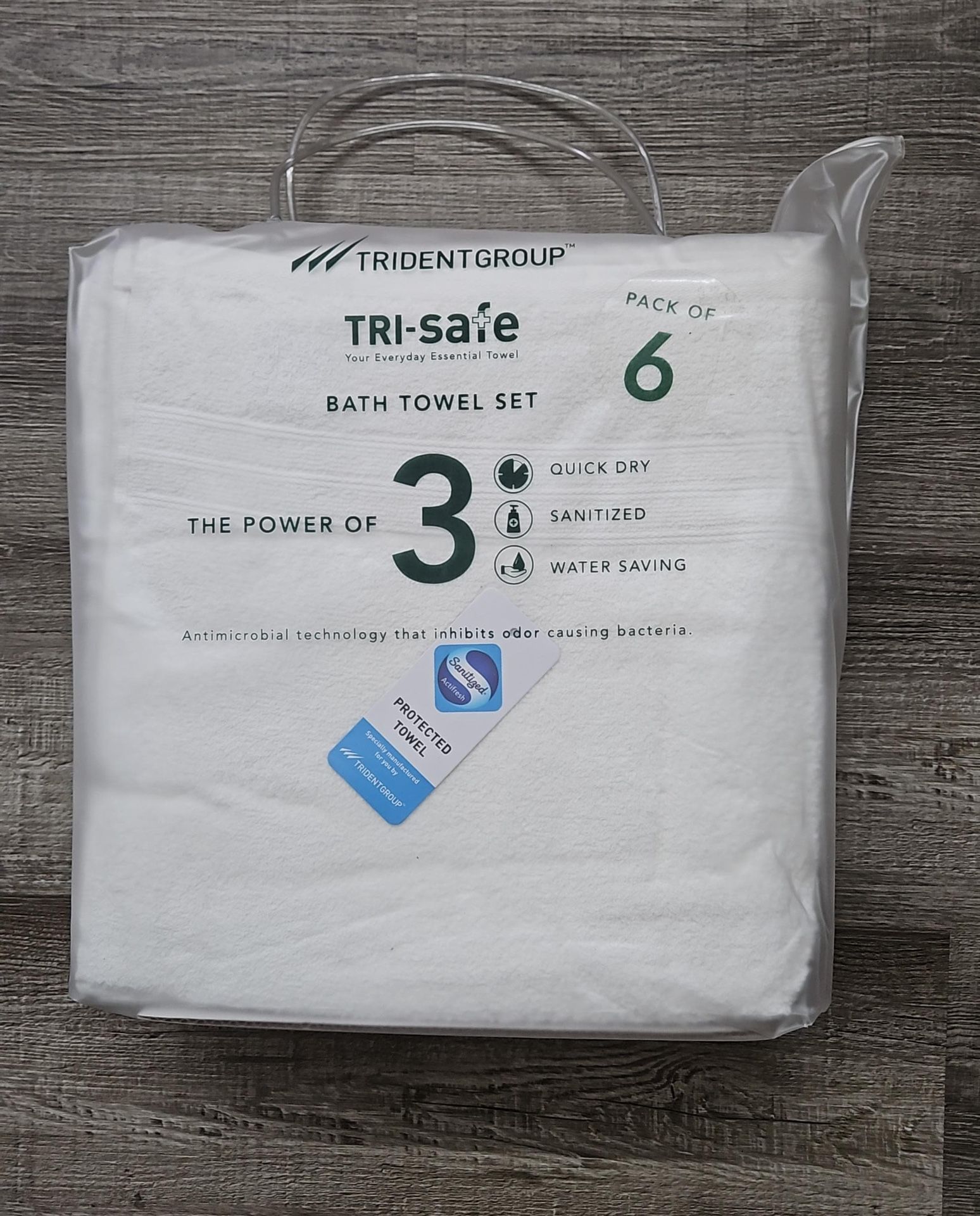 TRIDENT Trisafe - Small Bath Towels,Set of 6 - Small Sized Luxury Towels - 24x49 Inch, Hotel Quality