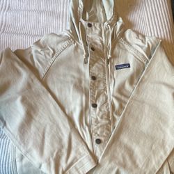 Patagonia Full Zip Up Canvas Jacket Khaki Ran Men’s Size XS Or Women’s M