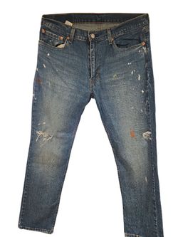 RARE Levis 511 Jeans Slim Fit Stretch Paint Splatter Distressed 36/30