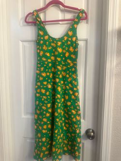 Tabitha Brown green, orange leopard maxi dress XS