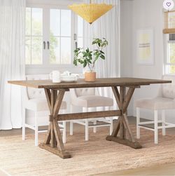 New! Farmhouse Wood Trestle Dining Table Top