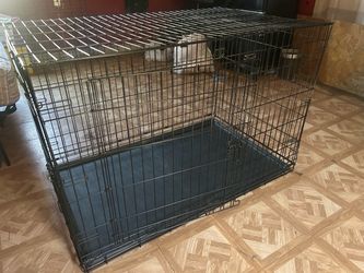 Large Black Wire Dog Crate with Tray