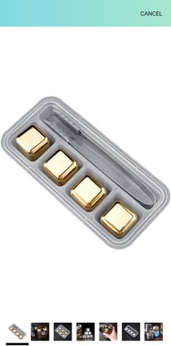 Kitchen tools Stainless Steel Ice Cubes Clamp Set Reusable Chilling Stones for Whiskey Wine Chiller Cooler Cooling Party Bar Supplies

