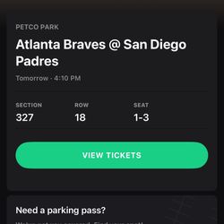 3 Padres Tickets 3/30