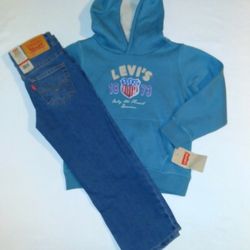 Levi's Boys Toddler 2pc Sweater & Jean's Set- 5T 