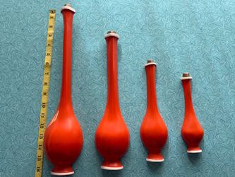 Mid Century Wall Art Wooden Sculpted Genie Bottles