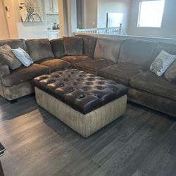 Custom sectional sofa with ottoman