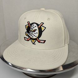 vintage Anaheim Mighty Ducks snapback hat featuring a San Manuel Indian Bingo Casino patch
