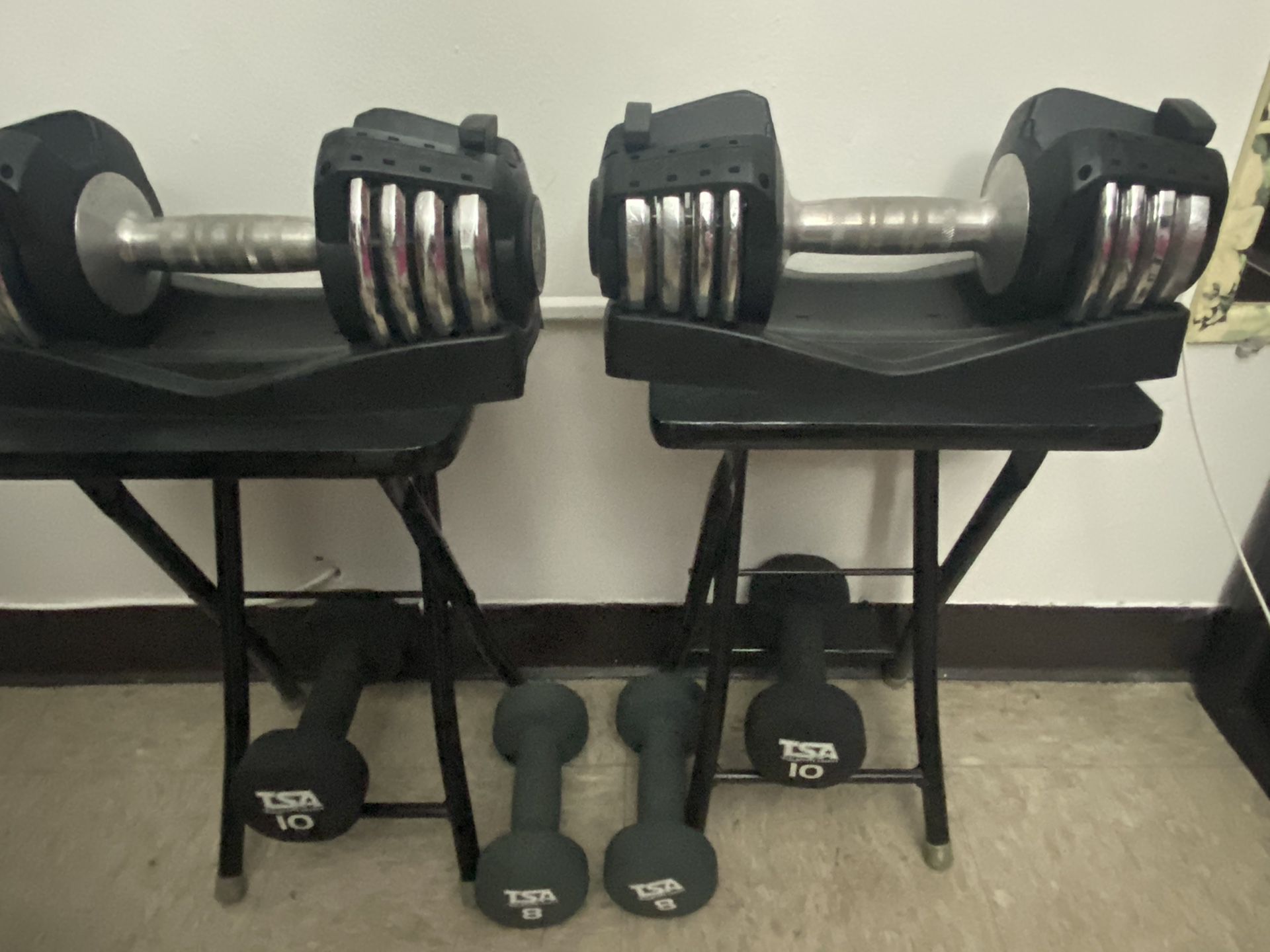 Xmark 25-lb. Adjustable Dumbbells (Pair) A Total Of 50-lb. With Folding Stands