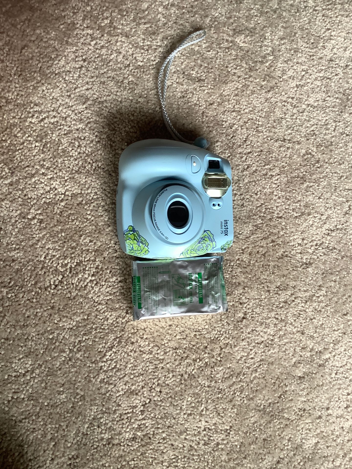 Sky blue instax mini 75 Polaroid camera