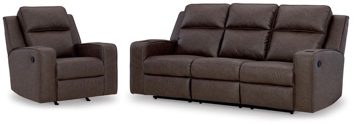 Lavenhorne Umber Reclining Sofa and Recliner (Online Special Price)