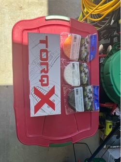 Brand new torqx random orbital polisher with 3 hex buff pads