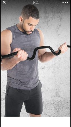 New Sealed Box Standard Curl Bar with Rubber Grip Build and Destroy your Biceps & Triceps