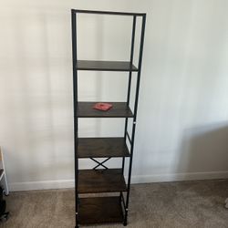 6 Tier Industrial black metal Tall Bookshelf