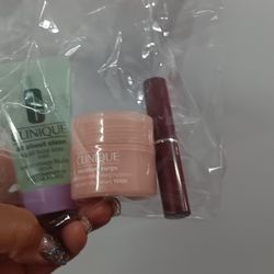 Travel Size Clinique Moisturizer, Face Wash & Almost Lipstick 