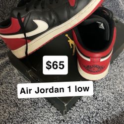 Men’s Size 13 Air Jordan 1 Low Black & Red $65  OBO