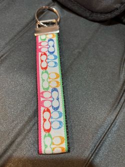 Multicolor Key Ring Silver Wristlet Keychain