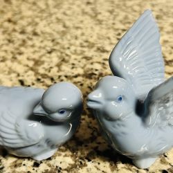 Vintage Lenox USA Blue Porcelain Bird Figurines