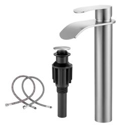 Single Handle High-Arc Single Hole Bathroom Sink Faucet