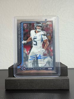 Elic Ayomanor Topps Chrome RC Auto Card