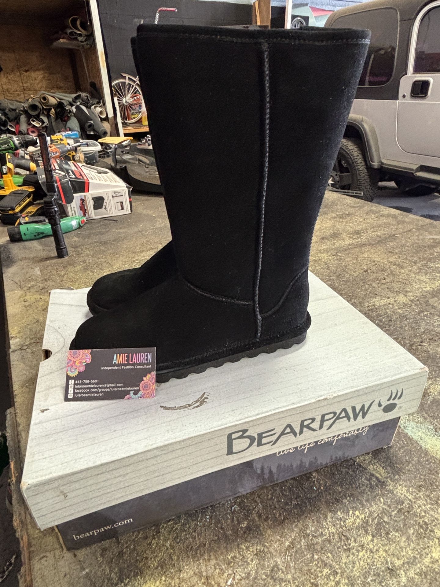 SZ 9 BEAR PAW ELLE TALL BLACK BOOTS NEW IN BOX