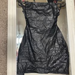 Black Mini Leather Dress 