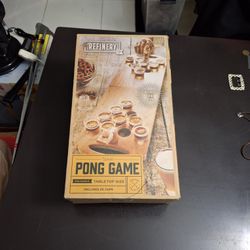 Foldable Wooden Tabletop Version Of The Beer Pong Game, Includes: Board, 2 Balls & 25 Cups, In Original Box For Adults