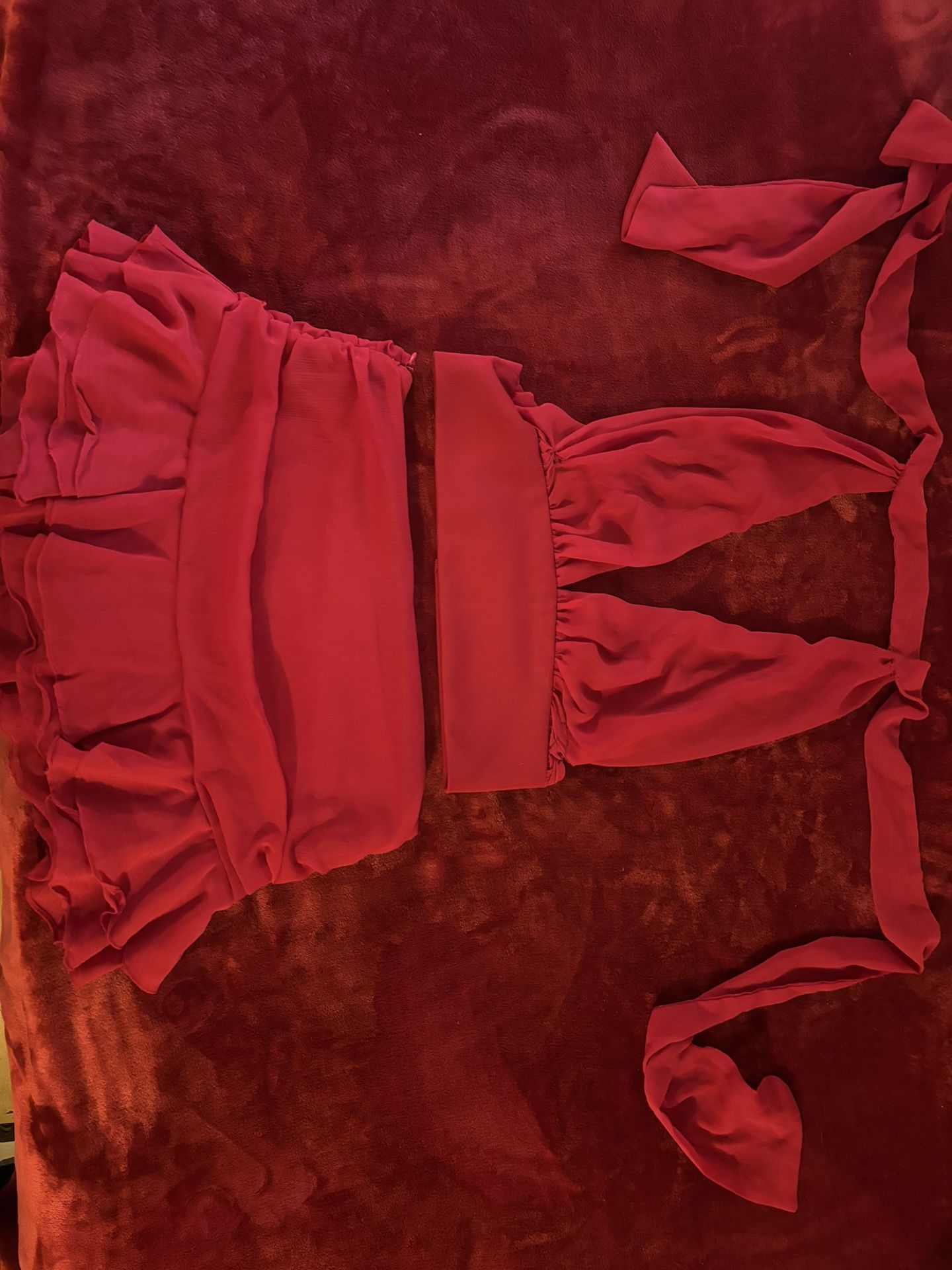 Two Piece Red Skirt And Top