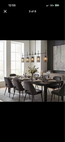 Hemaaolay 5-Light 45-in Black Modern Linear Kitchen Island Light retail the price $499 our price $135 LNC model # HA03888H5 L-5123
