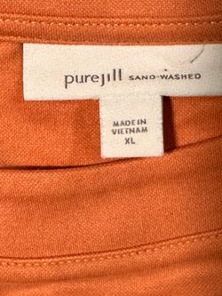 Pure Jill Sand-Washed Top — Terracotta/Rust — Size XL
