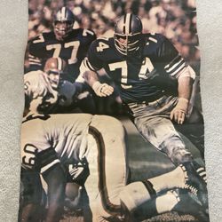 Vintage 1968 Bob Lilly NFL Sports Illustrated Poster 24” x 36” - Dallas Cowboys 